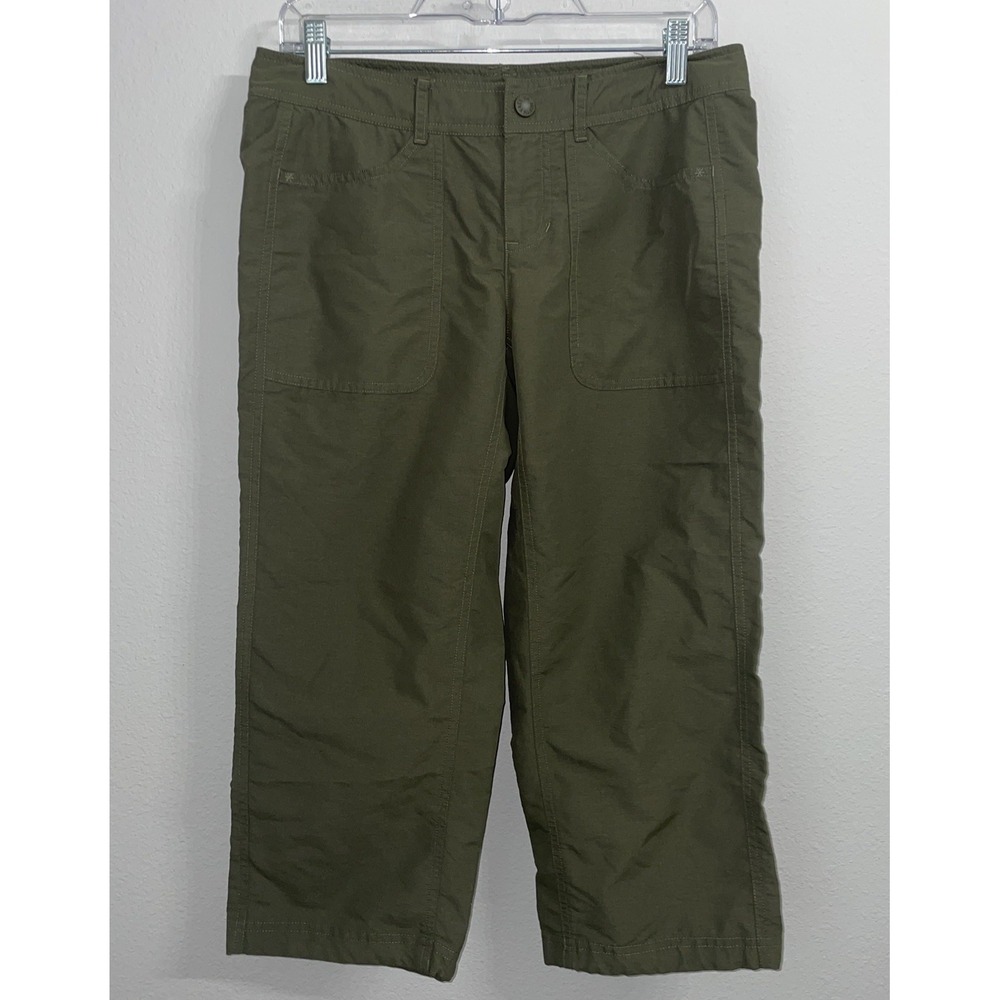 The North Face Olive Green Hiking Capri Pants Lightweight‎ Nylon Size 4